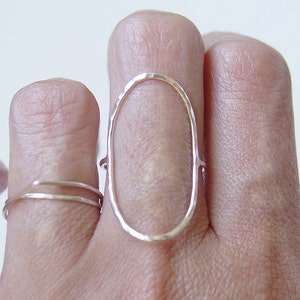 Open Oval Gold Ring. Gold Saturn Ring image 4