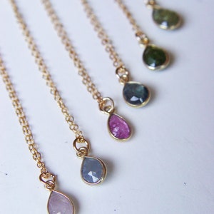 Multi Sapphire 14k Gold Layering Necklace image 8