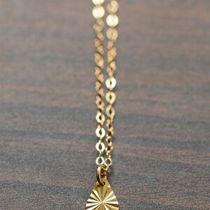 Rising Sun Gold Necklace. Gold Charm Star Necklace image 4