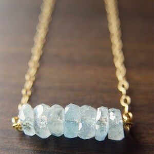 Aquamarine Gold Nugget Necklace image 2