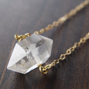 Herkimer Diamond Necklace, Diamond Gold Necklace