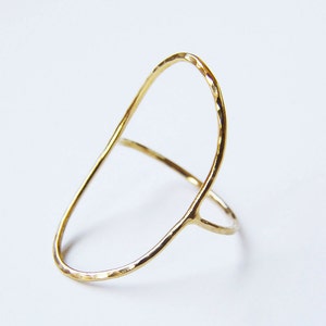 Open Oval Gold Ring. Gold Saturn Ring image 3