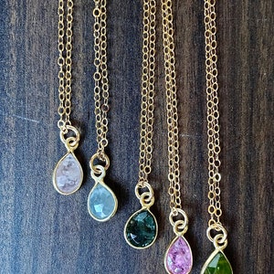 Multi Sapphire 14k Gold Layering Necklace image 7