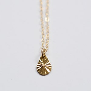 Rising Sun Gold Necklace. Gold Charm Star Necklace image 1