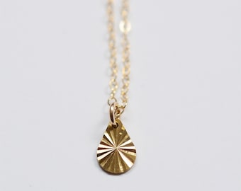 Rising Sun Gold Necklace. Gold Charm Star Necklace