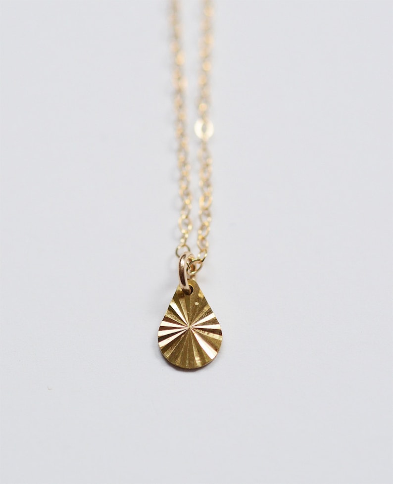 Rising Sun Gold Necklace. Gold Charm Star Necklace image 1