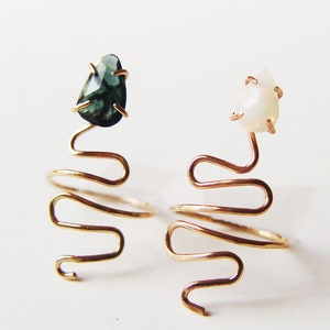 Tourmaline Snake Gold Ring. Tourmaline Serpent Ring. image 4