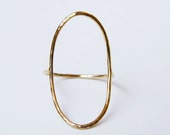 Open Oval Gold Ring. Gold Saturn Ring