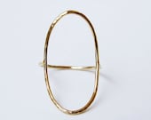 Open Oval Gold Ring. Gold Saturn Ring