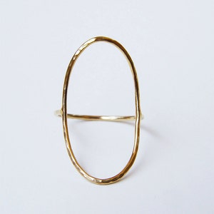 Open Oval Gold Ring. Gold Saturn Ring image 1