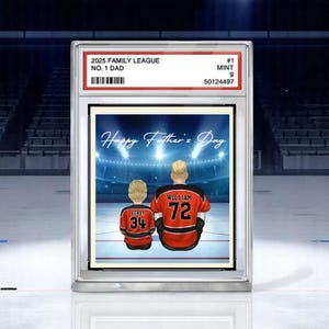 Plaque de bloc acrylique personnalisée pour papa n ° 1, carte à collectionner, cadeau de fête des pères pour amateur de hockey, joueur de hockey, cadeau pour mari de hockey