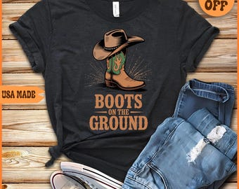 Boots On The Ground Cowgirl Shirt: Western Line Dance Tee