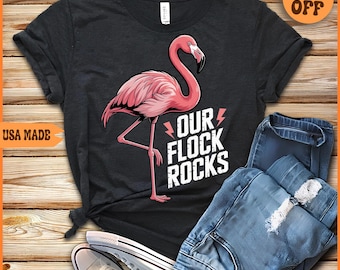 Retro Flamingo Family Matching Shirt: Tropical Beach Summer Tee