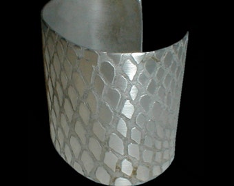 Etched Dragon Scale Metal Cuff