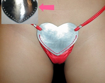 Metal Heart shaped plate for thong fronts.