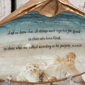 Romans 8:28 All Things Work Together For Good Christian Bible Verse Gift Shell Ring Dish Beach Theme Encouragement Gift Scripture GiftWomen