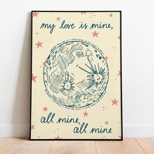 Mitski - Póster "My Love Mine All Mine" l Póster musical - Arte mural - Decoración del hogar