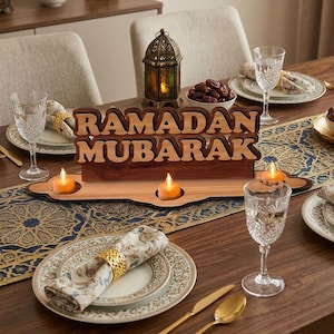 Ramadan Mubarak Teelichthalter – 3 mm Laserschnittdateien (Digitaler Download)