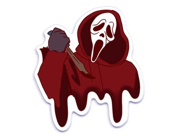 Ghostface Horror Sticker – Iconic Slasher Sticker for Halloween, Horror Movie Fans, and Spooky Vibes