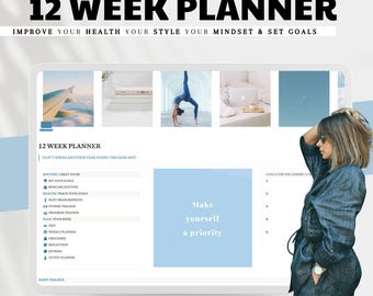 Digital 12 week year planner notion template winter arc challenge digital planner that girl planner template goal setting fitness health fit