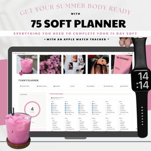 75 Soft challenge notion fitness notion notes all in one notion planner 75 soft tracker meal planner notion glow up weight loss planner