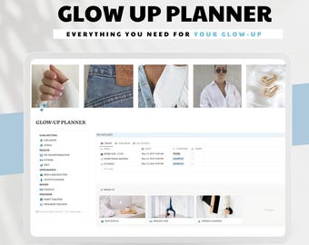 Digital glow-up planner notion That-girl planner Asthete planner it girl Personal notion Daily planner Glow up notion All in one Notion