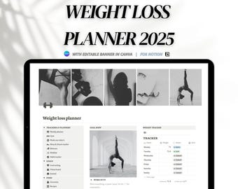 Fitness planner notion ipad planner weight loss tracker winter arc fit challenge measurement tracker notion dashboard wellness planner ipad