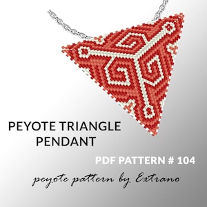 Peyote Dreieck Muster mit Anleitung, Dreieck Peyote Muster, Native Stiche und Farbe, Stern Muster, Dreieck Peyote Anhänger #104