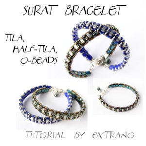 Thin bracelet tutorial, beaded thin bracelet, jewelry tutorial, SURAT BRACELET Tutorial - Tila, Half Tila, O-bead