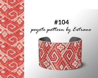 Pulsera patrón peyote, patrón de peyote desigual, puntada de peyote uniforme, patrón de peyote, joyería nativa, joyería espiritual, peyote #104
