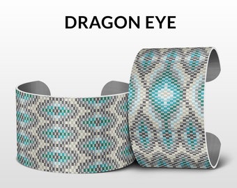 Peyote bracelet pattern, beading pattern,pattern for bracelet, beading jewelry, native american, peyote pattern - DRAGON EYE x2