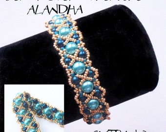 Armband Anleitung, Armband Muster, Perlen Armband Anleitung, DIY Schmuck, breite Manschette Muster, Perlen Anleitung, ALANDHA