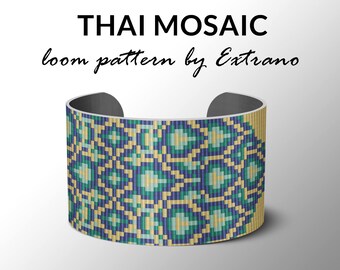 Perlen-Webstuhl-Muster, Loom-Tutorial, Perlen-Muster, Loom Perlen-Muster, Armband-Tutorial, Armband-Muster, Loom-Muster - THAI MOSAIC