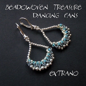 Long earrings tutorial, extra long earrings tutorial, fan earrings tutorial, earrings pattern, dangle earrings DANCING FANS image 1