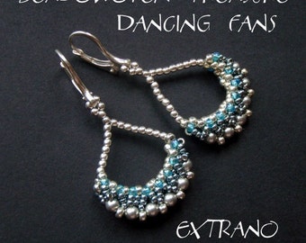 Long earrings tutorial, extra long earrings tutorial, fan earrings tutorial, earrings pattern, dangle earrings - DANCING FANS