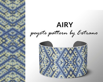 Patrón de pulsera de peyote, patrón de peyote nativo, nativo americano, incluso patrón de peyote, patrón de puntada nativa, pulsera con cuentas AIRY