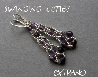 Long earrings tutorial, long earrings tutorial, beaded earrings tutorial, earrings pattern, dangle earrings tutorial - SWINGING CUTIES