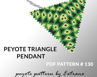 Triangle peyote pattern, peyote triangle pattern with instruction, peyote triangle how to, native stitch, red triangle peyote pendant #130