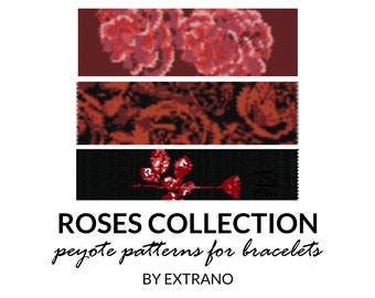 Peyote armband muster, sogar peyote muster, mosaik peyote muster, indianische peyote muster, armband anleitung ROSES KOLLEKTION