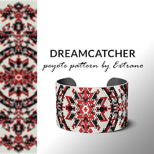 Peyote bracelet pattern, native peyote pattern, odd count, native american pattern, native stitch, pdf pattern, beaded bracelet DREAMCATCHER image 1