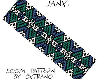 Wzór na krosno koralikowe, samouczek dotyczący krosna, wzór koralikowy, wzór na krosno koralikowe, samouczek dotyczący bransoletki, wzór na bransoletkę, wzór na krosno - JANXI