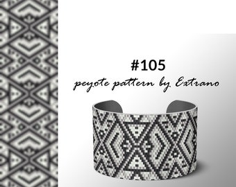 Peyote bracelet pattern, native peyote pattern, odd count, native american pattern, native stitch, pdf pattern, beaded bracelet #105