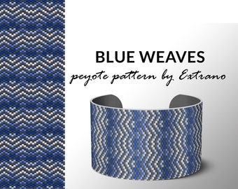 Beading pattern, pattern for bracelet, peyote pattern, peyote bracelet, bracelet pattern, peyote native, uneven peyote, nature BLUE WEAVES