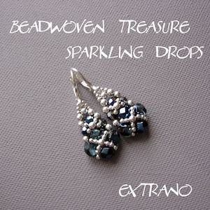 Long earrings tutorial, long earrings tutorial, beaded earrings tutorial, earrings pattern, dangle earrings tutorial - SPARKLING DROPS