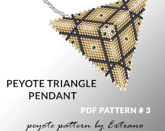 Peyote driehoekspatroon met instructie, inheems peyote patroon, inheems Amerikaans patroon, inheemse steek, driehoek peyote hanger #3