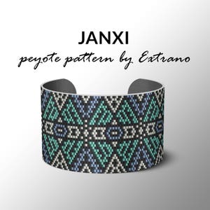 Peyote pattern bracelet, uneven pattern, even peyote stitch, peyote pattern, DIY jewelry - JANXI - 4 colors ONLY - Instant download