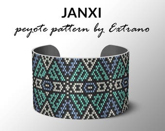 Peyote pattern bracelet, uneven pattern, even peyote stitch, peyote pattern, DIY jewelry - JANXI - 4 colors ONLY - Instant download