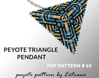 Triangle peyote pattern, peyote triangle pattern with instruction, peyote triangle how to, native stitch, triangle peyote pendant #65