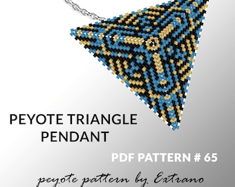 Triangle peyote pattern, peyote triangle pattern with instruction, peyote triangle how to, native stitch, triangle peyote pendant #65