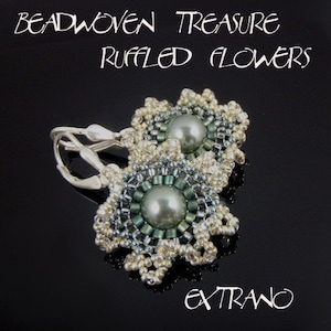 Round earrings tutorial, beaded earrings tutorial, seed beads earrings, beaded medallion, earrings pattern, flower earrings -RUFLLED FLOWER